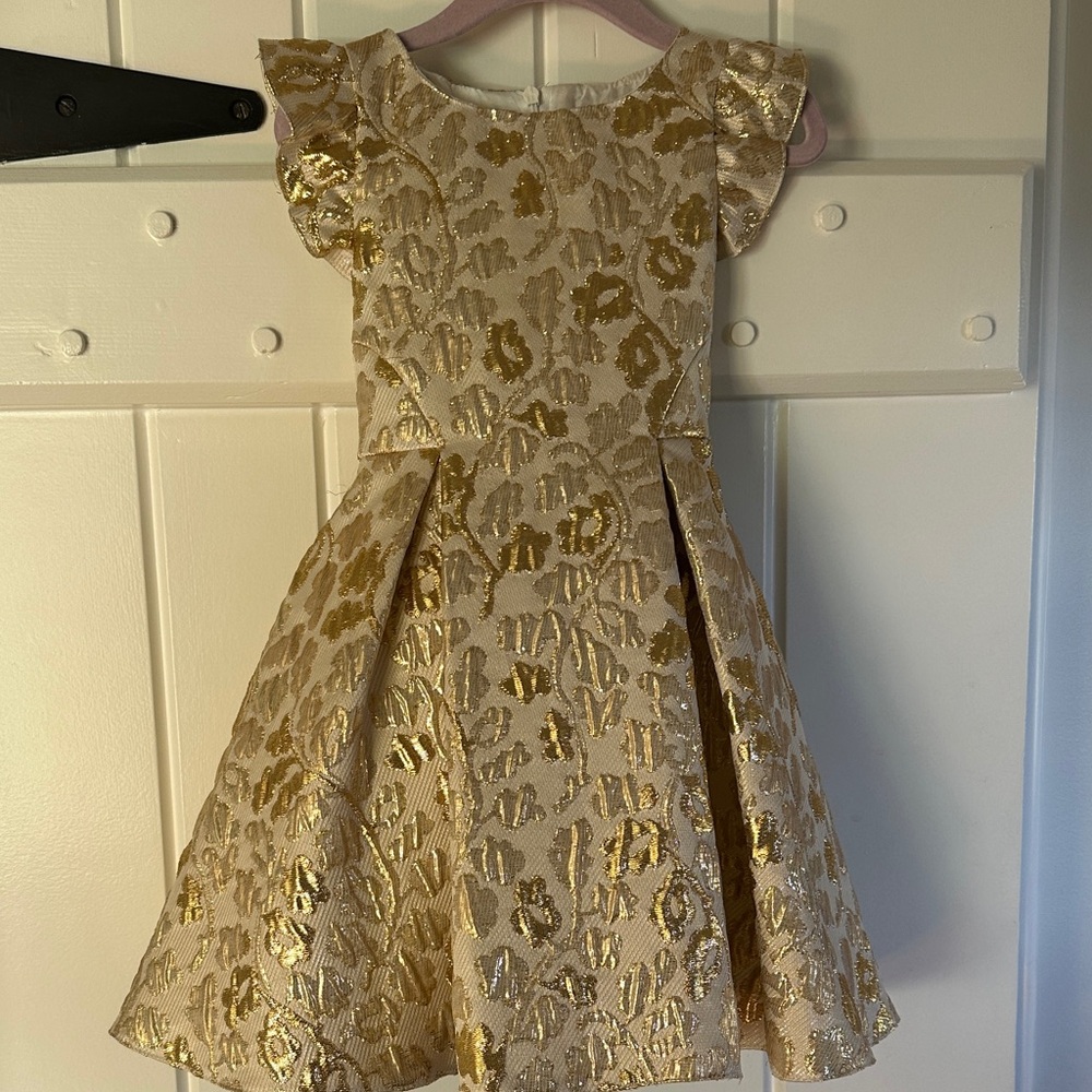 Gold Floral Patterned Dress